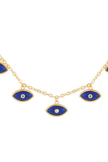 Isharya_Blue Summer Eyes Charm Necklace_Online_at_Aza_Fashions