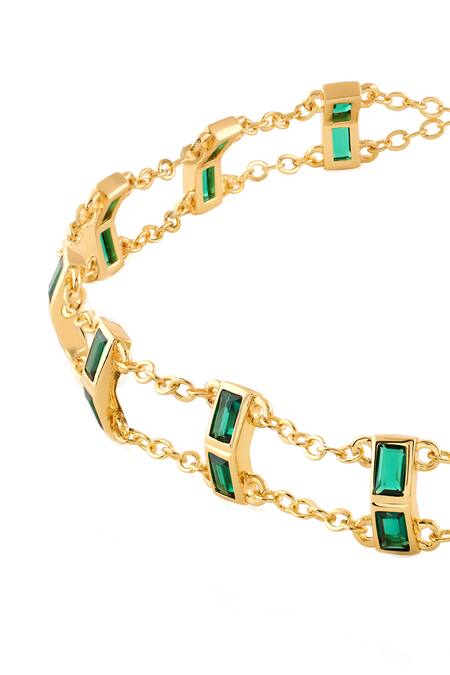 Isharya_Green Lush Dreams Choker Necklace_Online_at_Aza_Fashions