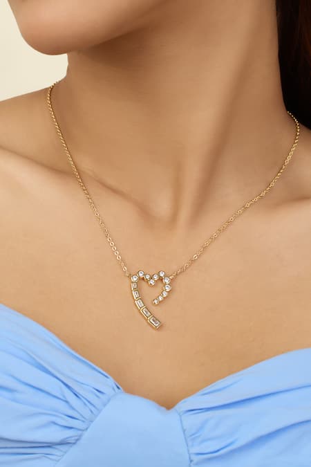 Buy_Isharya_Gold Plated Summer Sweetheart Pendant Necklace_Online_at_Aza_Fashions