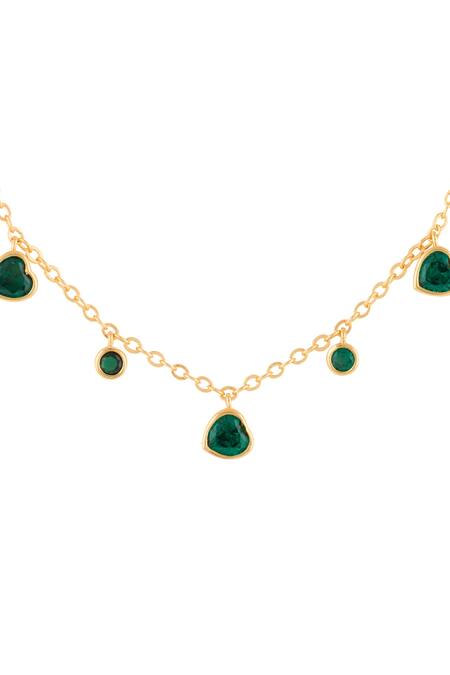 Isharya Green Lush Dreams Charm Choker Necklace Online at Aza Fashions Isharya_Green Lush Dreams Charm Choker Necklace _Online_at_Aza_Fashions