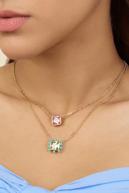 Buy_Isharya_Multi Color Summer Candy Layered Necklace _Online_at_Aza_Fashions
