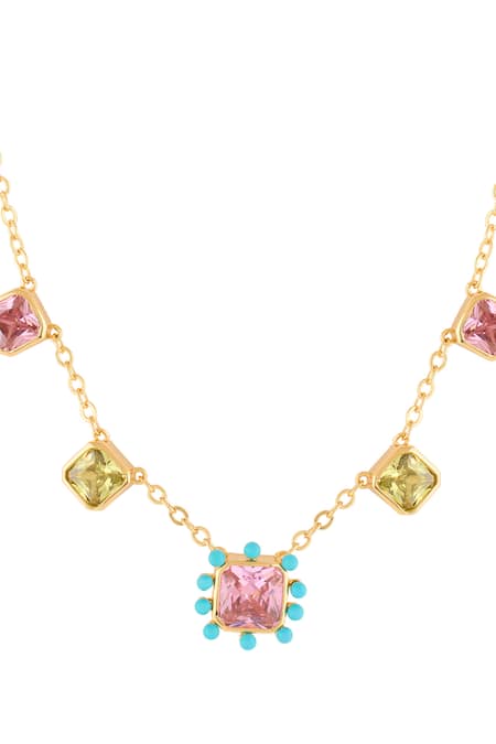 Isharya_Multi Color Neon Candy Charm Necklace_Online_at_Aza_Fashions