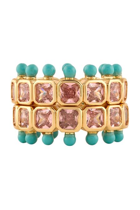 Shop Isharya Multi Color Crystals Neon Candy Ring With Zirconia at Aza Fashions Shop_Isharya_Multi Color Crystals Neon Candy Ring With Zirconia_at_Aza_Fashions