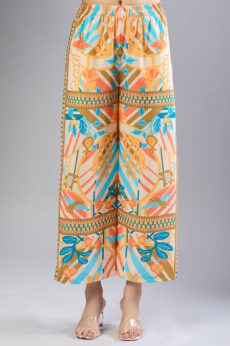 Buy Naintara Bajaj Multi Color Collared Multicolour Printed Kurta And Pant Set Buy_Naintara Bajaj_Multi Color Collared Multicolour Printed Kurta And Pant Set