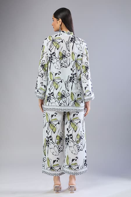 Samyukta Singhania Beige Floral Printed Kurta Pant Set 