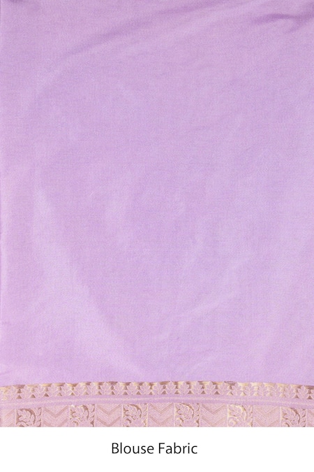Buy_Zal From Benaras_Purple Silk Embroidery Mauve Pure Monga Banarasi Saree Set _Online_at_Aza_Fashions