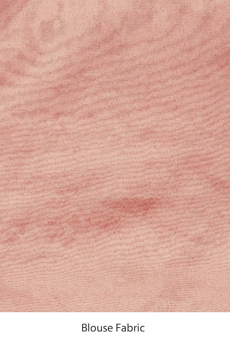 Shop_Zal From Benaras_Peach Tissue, Silk Pure Banarasi Handloom Saree Set _Online_at_Aza_Fashions