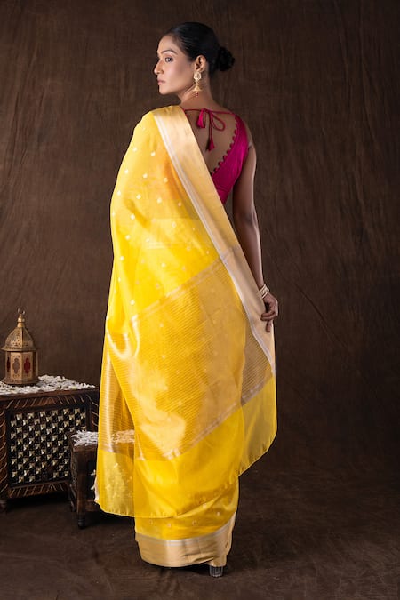 Zal From Benaras Katan Silk Zari Boota Banarasi Saree Set 