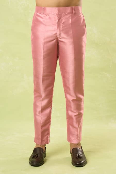 Arihant Rai Sinha Pink Jacquard, , Satin, Polyester Bloom Jaal Woven Bundi Kurta Set Online at Aza Fashions Arihant Rai Sinha_Pink Jacquard, , Satin, Polyester Bloom Jaal Woven Bundi Kurta Set_Online_at_Aza_Fashions