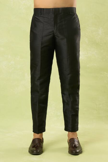 Arihant Rai Sinha_Black Jacquard, Silk Crest Jaal Woven Bundi Kurta Set_at_Aza_Fashions