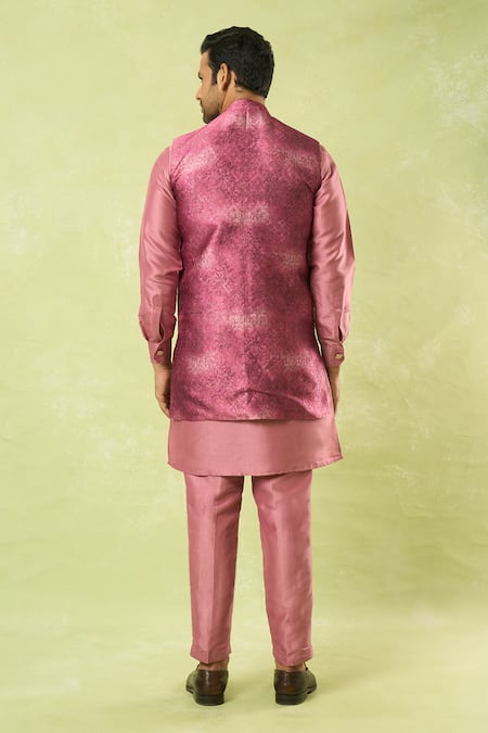Arihant Rai Sinha Woven Acanthus Bloom Bundi Kurta Set 