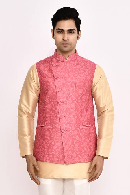 Buy Arihant Rai Sinha Pink Silk Embroidery Nehru Jacket Buy_Arihant Rai Sinha_Pink Silk Embroidery Nehru Jacket