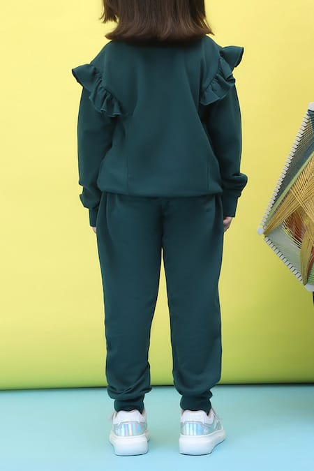 Petite Pomme Frill Detailed Top & Jogger Set 