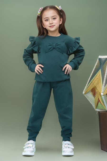 Petite Pomme Frill Detailed Top & Jogger Set 