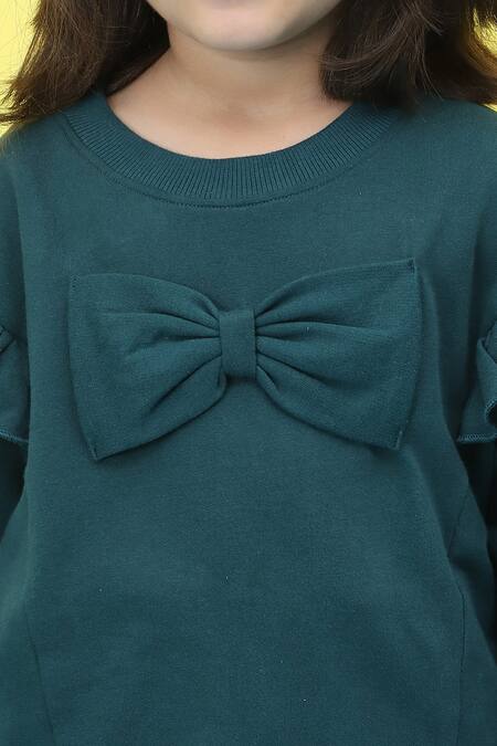 Shop_Petite Pomme_Blue Cotton Frill Detailed Top And Jogger Set 