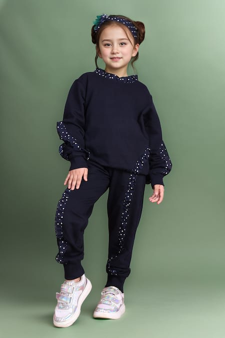 Petite Pomme Polka Dot Frill Top & Jogger Set 