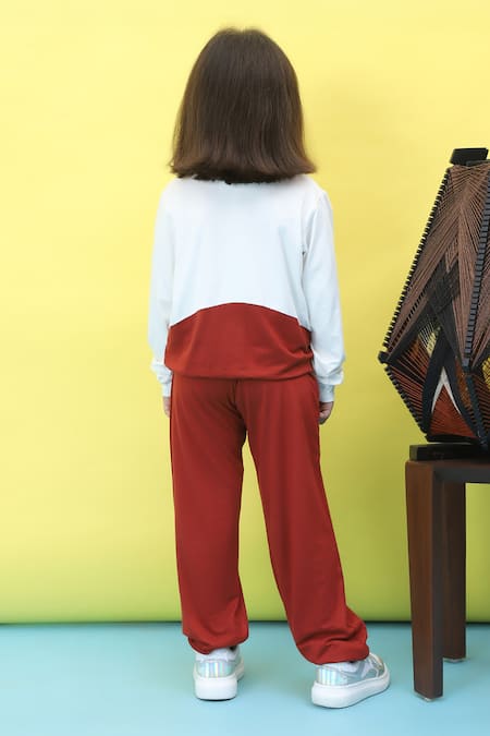 Petite Pomme Color Blocked Top & Jogger Set 