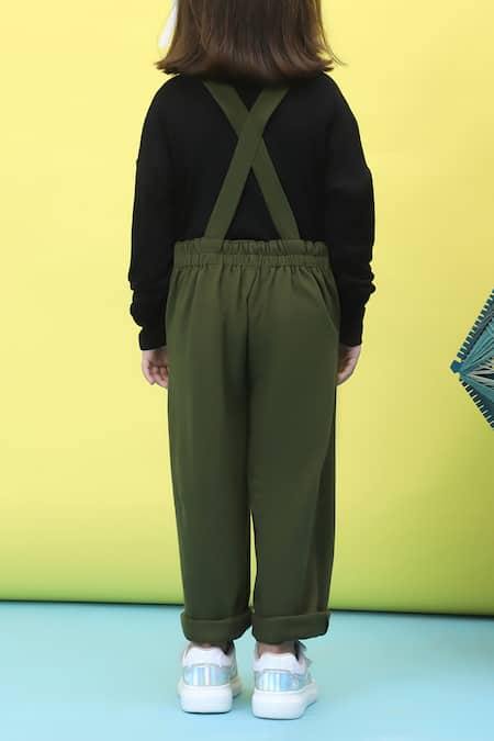 Petite Pomme Olive Green Front Zip Jumper Set 