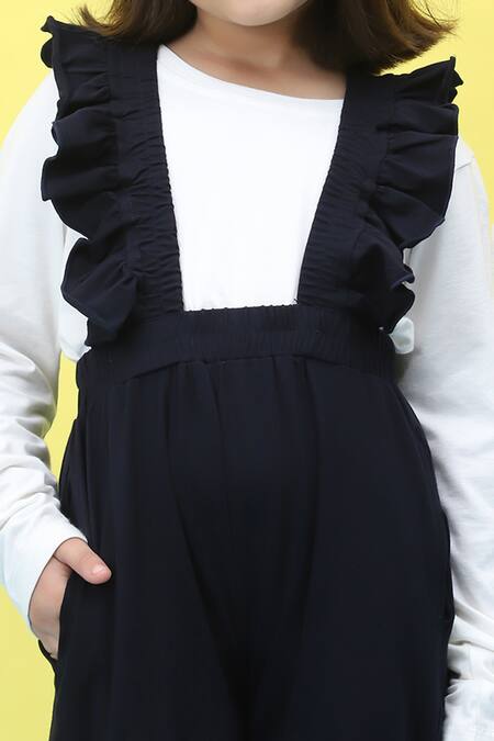 Buy_Petite Pomme_Blue Cotton Ruffles Frilled Jumper And T-shirt Set _Online_at_Aza_Fashions