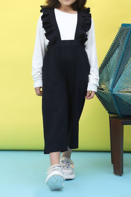 Buy_Petite Pomme_Blue Cotton Ruffles Frilled Jumper And T-shirt Set 