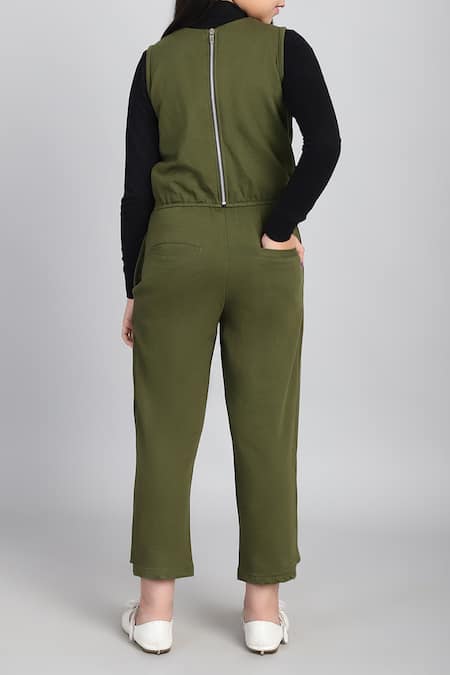 Petite Pomme Single Button Flap Jumpsuit 