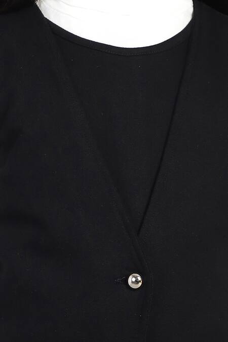 Shop_Petite Pomme_Black Cotton French Terry Jumpsuit With Pockets _Online_at_Aza_Fashions