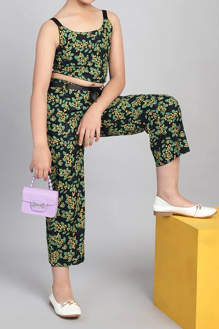 Buy_Samyukta Singhania_Green Cotton Floral Printed Co-ord Set_Online_at_Aza_Fashions