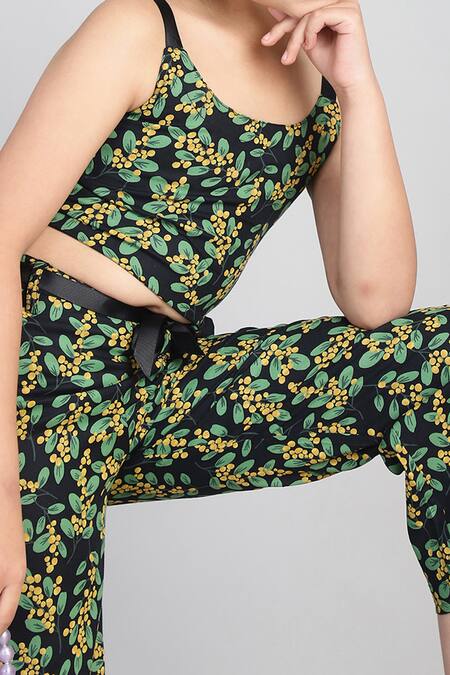 Samyukta Singhania_Green Cotton Floral Printed Co-ord Set_at_Aza_Fashions