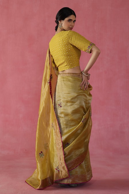 Begum Ghevar Zari Silk Saree Set 