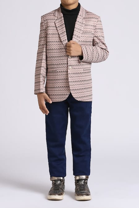 Petite Pomme Purple Polyester Light Stripe Blazer Online at Aza Fashions Petite Pomme_Purple Polyester Light Stripe Blazer _Online_at_Aza_Fashions