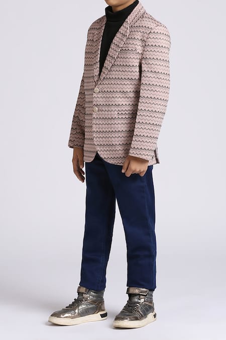 Buy Petite Pomme Purple Polyester Light Stripe Blazer Online at Aza Fashions Buy_Petite Pomme_Purple Polyester Light Stripe Blazer _Online_at_Aza_Fashions