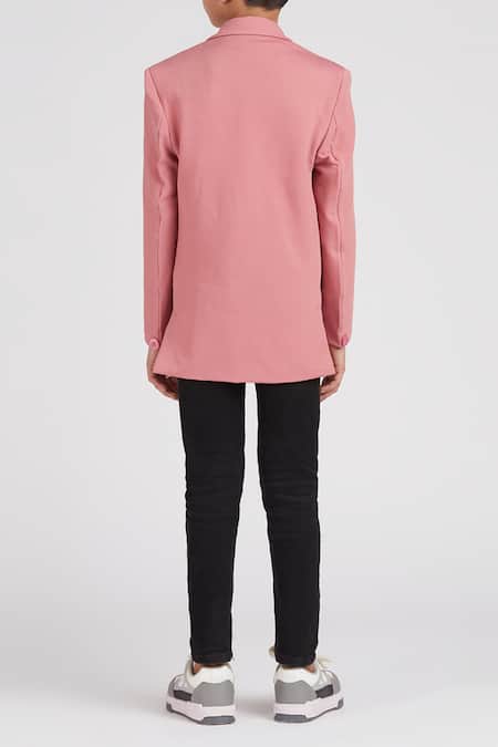Petite Pomme Solid Pink Blazer 