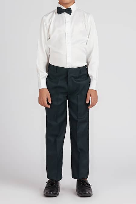 Buy_Petite Pomme_Green Polyester, Cotton Satin, Rayon Bottle Solid 5 Pcs Suit Set _Online_at_Aza_Fashions