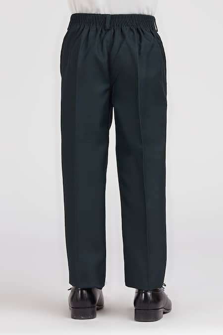 Petite Pomme_Green Polyester, Cotton Satin, Rayon Bottle Solid 5 Pcs Suit Set _at_Aza_Fashions