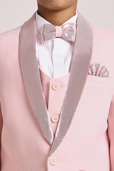 Buy Petite Pomme Pink Polyester, Cotton Satin Sequins 5 Pcs Island Royal Suit Set Buy_Petite Pomme_Pink Polyester, Cotton Satin Sequins 5 Pcs Island Royal Suit Set