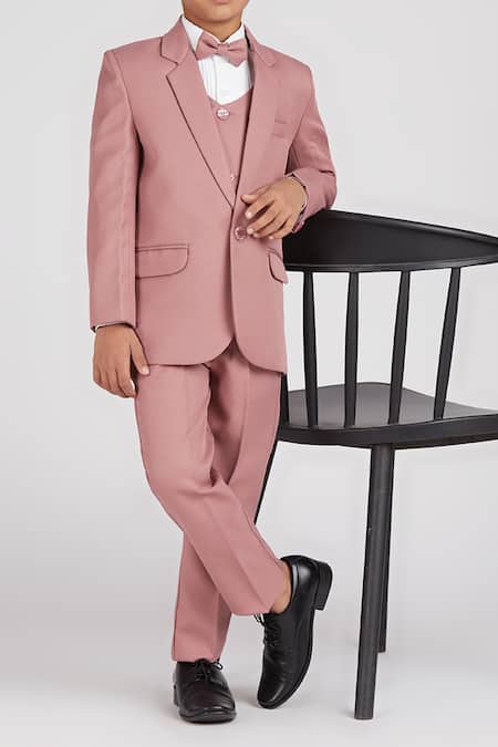 Shop Petite Pomme Pink Polyester, Cotton Satin Solid 5 Pcs Suit Set Shop_Petite Pomme_Pink Polyester, Cotton Satin Solid 5 Pcs Suit Set
