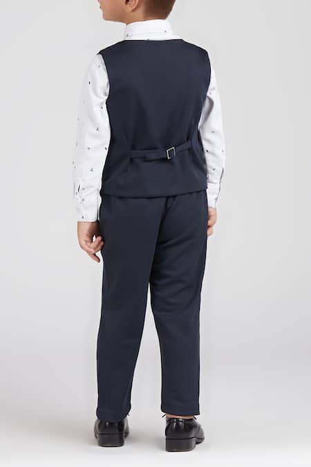 Petite Pomme Navy Blue 4 Pcs Suit Set 