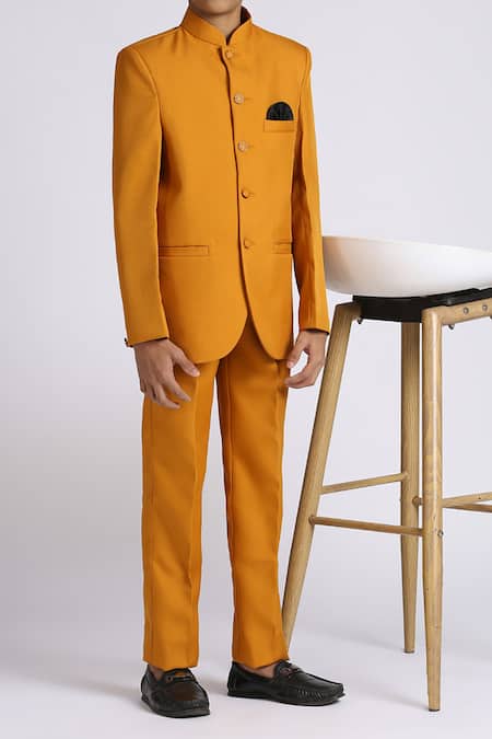 Buy_Petite Pomme_Orange Polyester Ocher Jodhpuri Set _Online_at_Aza_Fashions