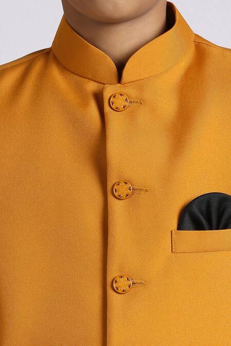 Buy_Petite Pomme_Orange Polyester Ocher Jodhpuri Set 