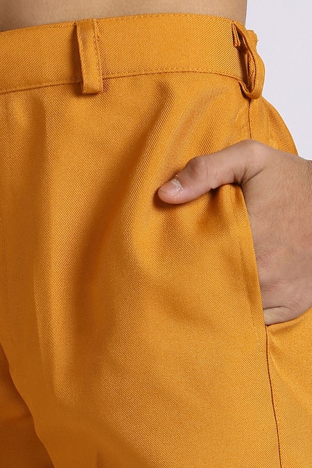 Shop_Petite Pomme_Orange Polyester Ocher Jodhpuri Set 