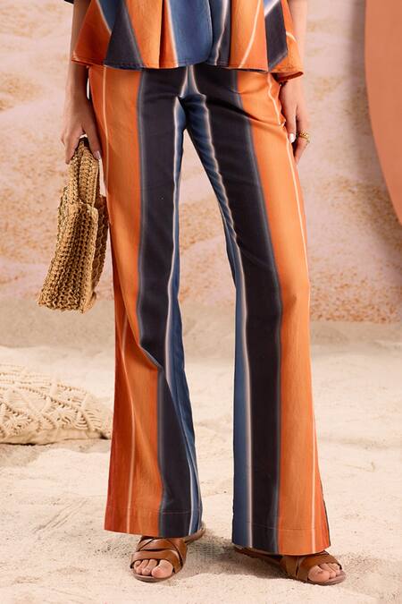 Zazu Multi Color Cotton Satin V-neck Tuscany Co-ord Set Online at Aza Fashions Zazu_Multi Color Cotton Satin V-neck Tuscany Co-ord Set _Online_at_Aza_Fashions