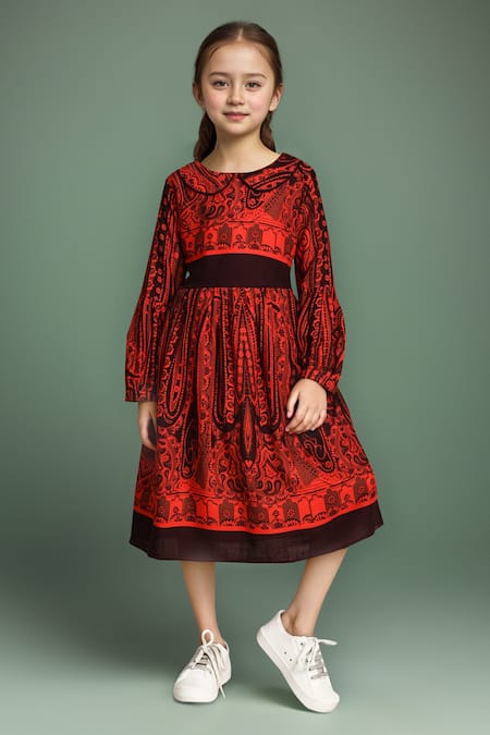 Samyukta Singhania Fit And Flare Dress With Long Sleeves 