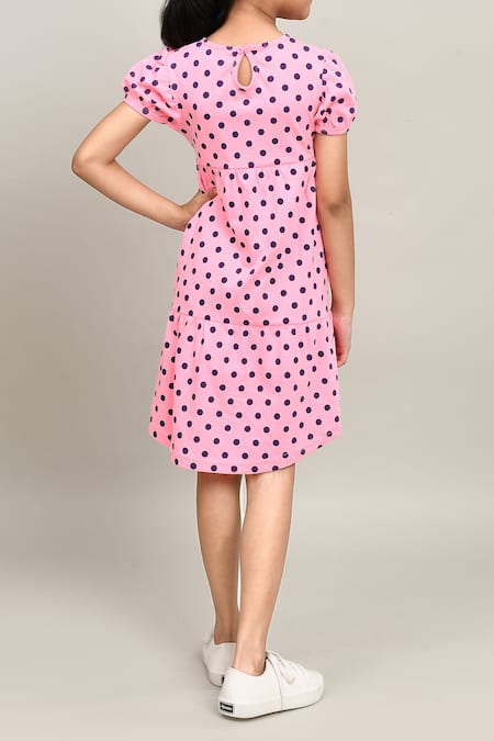 Petite Pomme Pink Polka Dot Girls Dress 