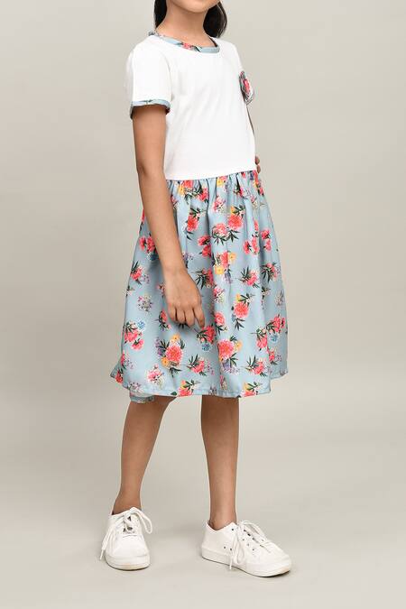 Petite Pomme_Off White Cotton Printed Dress _Online_at_Aza_Fashions