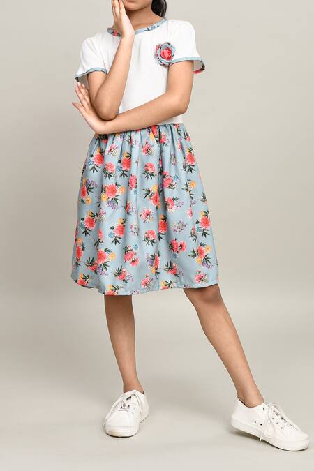 Shop_Petite Pomme_Off White Cotton Printed Dress _Online_at_Aza_Fashions