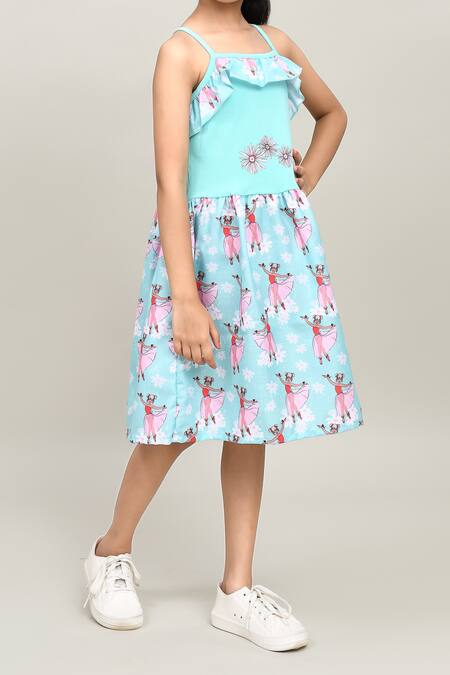 Buy_Petite Pomme_Blue Cotton Sky Aop Sleeveless Girls Frock _Online_at_Aza_Fashions