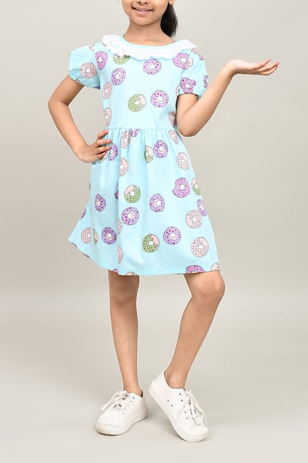 Shop_Petite Pomme_Blue Cotton Sky Aop Baby Girls Dress _Online_at_Aza_Fashions