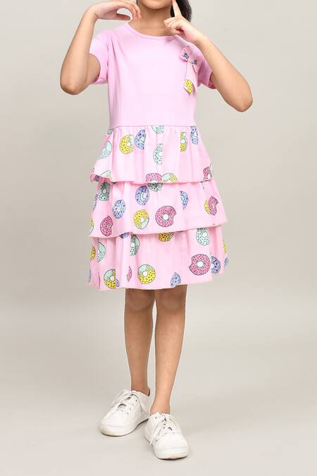 Buy_Petite Pomme_Pink Cotton Light Aop Baby Girls Dress _Online_at_Aza_Fashions