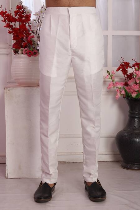 Shop_Arihant Rai Sinha_Cream Silk Embroidery Kurta Set With Aligadhi Pant _Online_at_Aza_Fashions