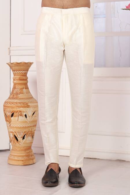 Buy_Arihant Rai Sinha_Peach Silk Embroidery Kurta Set _Online_at_Aza_Fashions